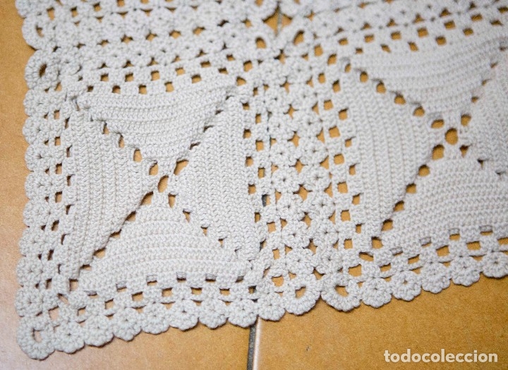 Antig&uuml;edades: Colcha de ganchillo para cama de 90. - Foto 4