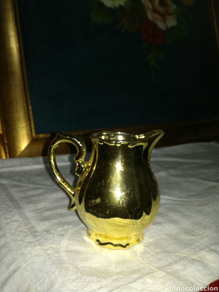 Antig&uuml;edades: Lechera porcelana dorada - Foto 2