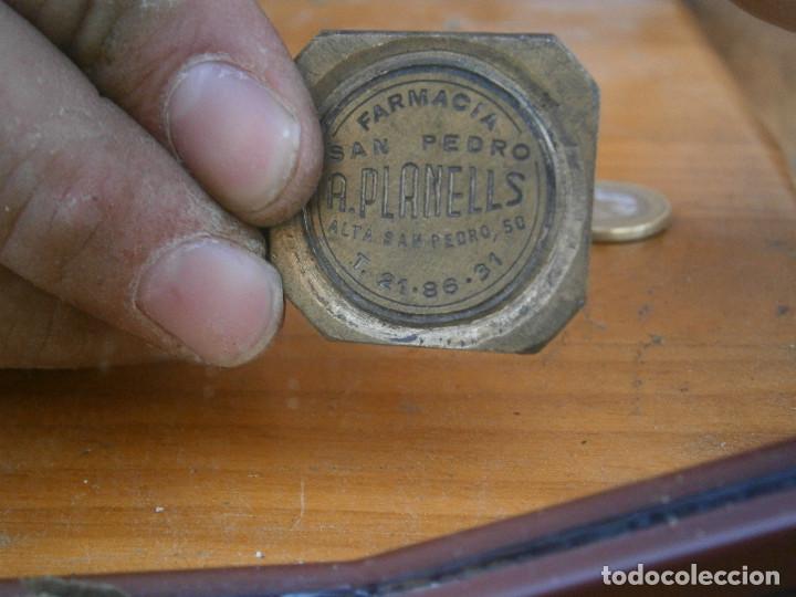 Antig&uuml;edades: &iexcl;&iexcl;PRECIOSO MOLDE DE IMPRENTA A&Ntilde;OS 40 50 &iexcl;&iexcl;FARMACIA SAN PEDRO,A,PLANELLS