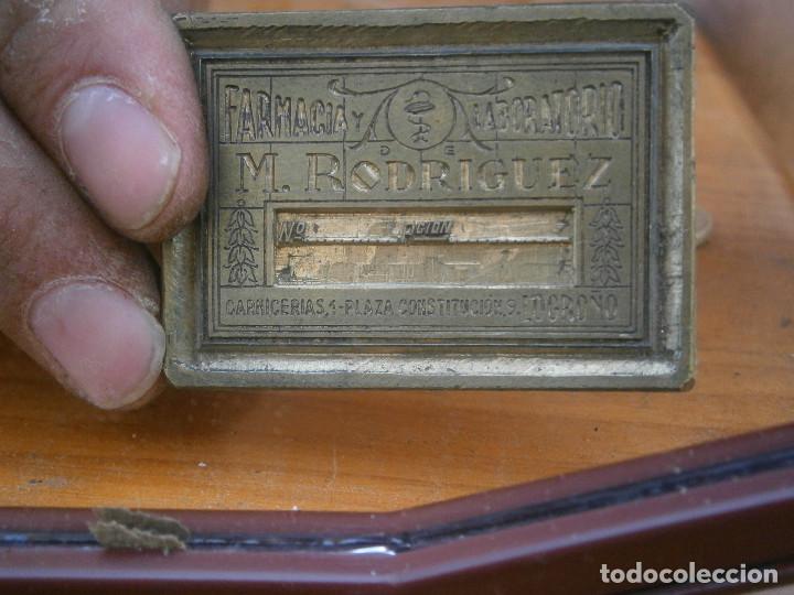 Antiguidades: &iexcl;&iexcl;PRECIOSO MOLDE DE IMPRENTA A&Ntilde;OS 40 50 &iexcl;&iexcl;FARMACIA Y LABORATORIO.M.RODRIGUEZ&iexcl;&iexcl;LOGRO&Ntilde;O&iexcl;&iexcl;&iexcl;&iexcl;&iexcl;