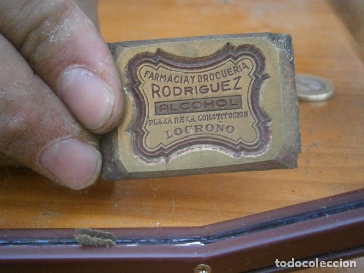 Antiguidades: &iexcl;&iexcl;PRECIOSO MOLDE DE IMPRENTA A&Ntilde;OS 40 50 &iexcl;&iexcl;FARMACIA Y DROGUERIA &iexcl;&iexcl;RODRIGUEZ&iexcl;&iexcl;LOGRO&Ntilde;O&iexcl;&iexcl;&iexcl;