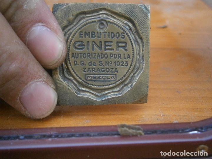Antiquit&eacute;s: &iexcl;&iexcl;precioso molde de imprenta a&ntilde;os 40 50 &iexcl;&iexcl;EMBUTIDOS GINER,,,&iexcl;&iexcl;&iexcl;ZARAGOZA&iexcl;&iexcl;