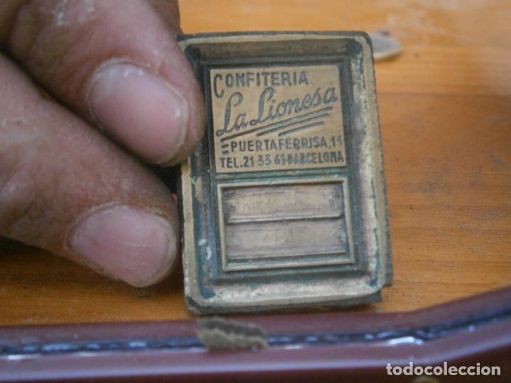 Antiquit&eacute;s: &iexcl;&iexcl;precioso molde de imprenta a&ntilde;os 40 50 &iexcl;&iexcl;CONFITERIA'LA LIONESA''&iexcl;BARCELONA&iexcl;&iexcl;