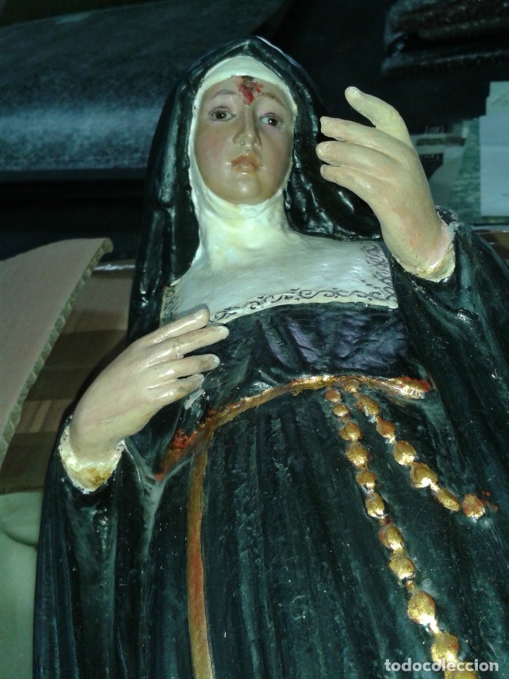 Antig&uuml;edades: Santa Rita de 50 cm. en pasta - Foto 11