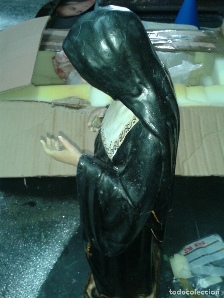 Antig&uuml;edades: Santa Rita de 50 cm. en pasta - Foto 13