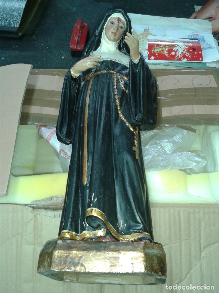 Antig&uuml;edades: Santa Rita de 50 cm. en pasta - Foto 18