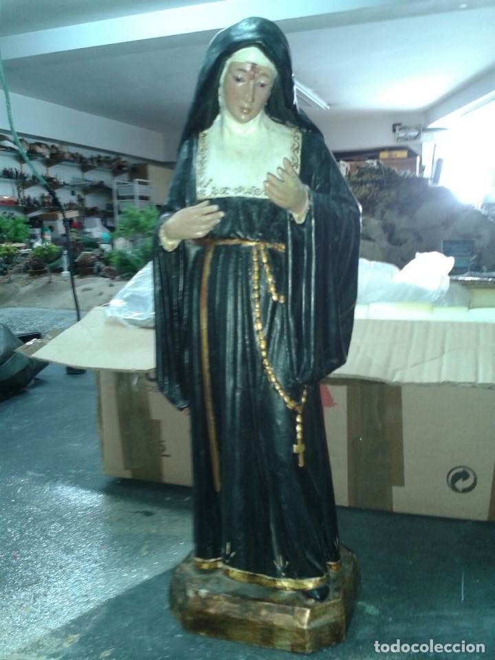 Antig&uuml;edades: Santa Rita de 50 cm. en pasta - Foto 28