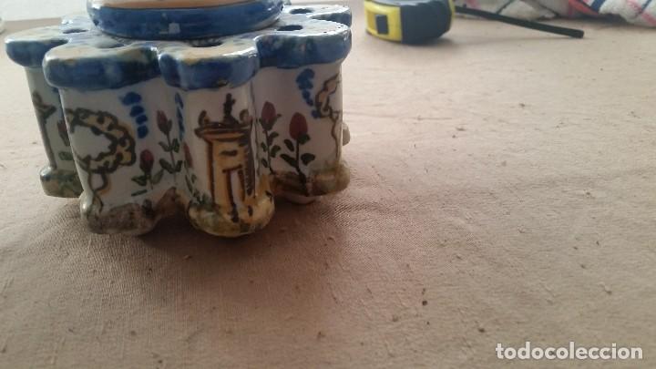 Antig&uuml;edades: TINTERO EN CERAMICA DE MANISES - Foto 4
