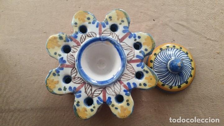 Antig&uuml;edades: TINTERO EN CERAMICA DE MANISES - Foto 5