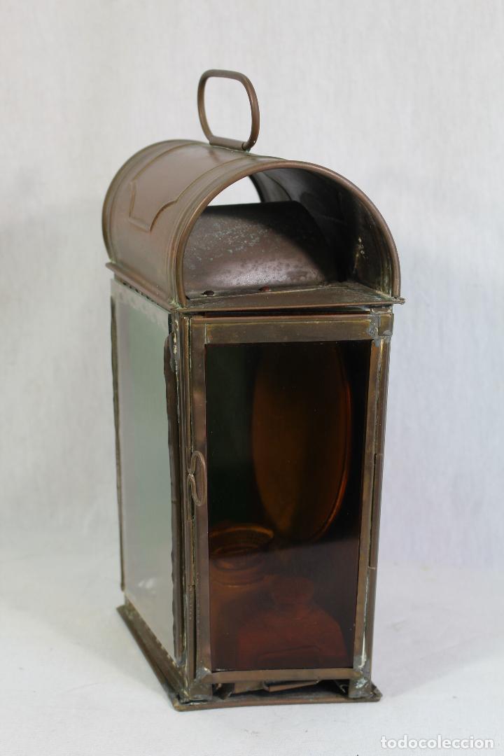 Antig&uuml;edades: farol de tren antiguo de laton - Foto 2