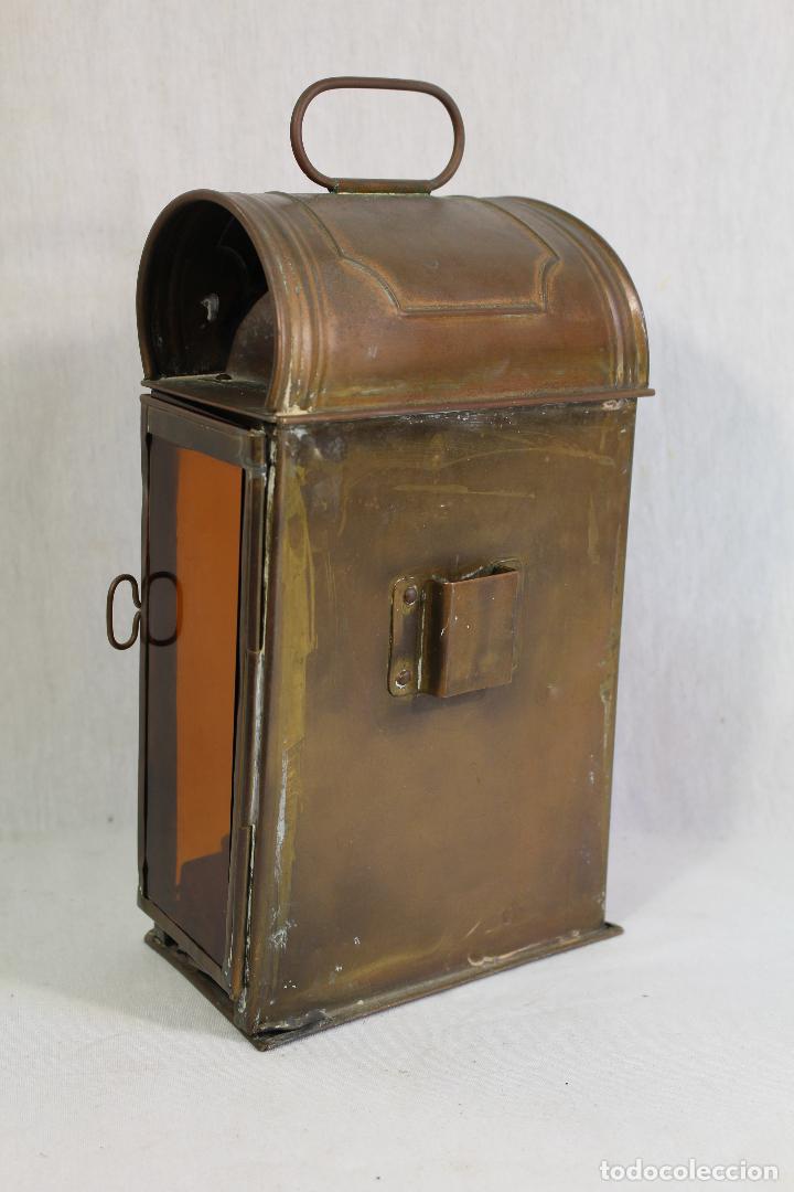 Antig&uuml;edades: farol de tren antiguo de laton - Foto 9