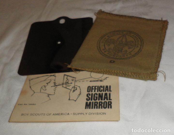 Antiques: espejo boy scouts of america con su bolsa para llevarlo a&ntilde;os 50