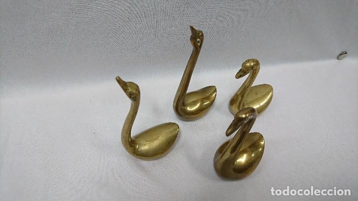 Antig&uuml;edades: JUEGO DE CISNES EN BRONCE - Foto 2