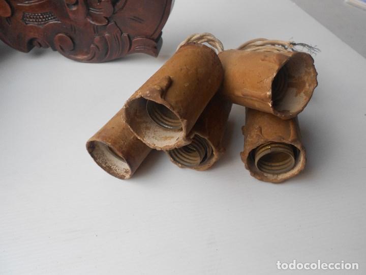 Antig&uuml;edades: lampara madera para cablear - Foto 6
