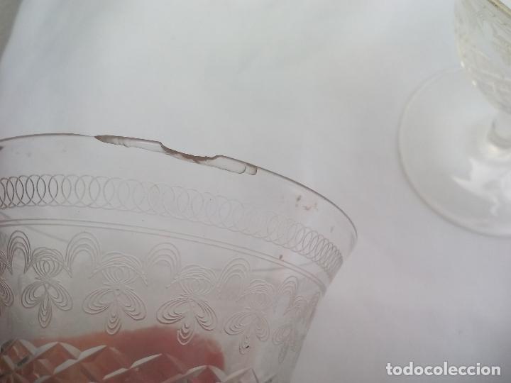 Antig&uuml;edades: Lote de 3 antiguas copas de cristal - Foto 7