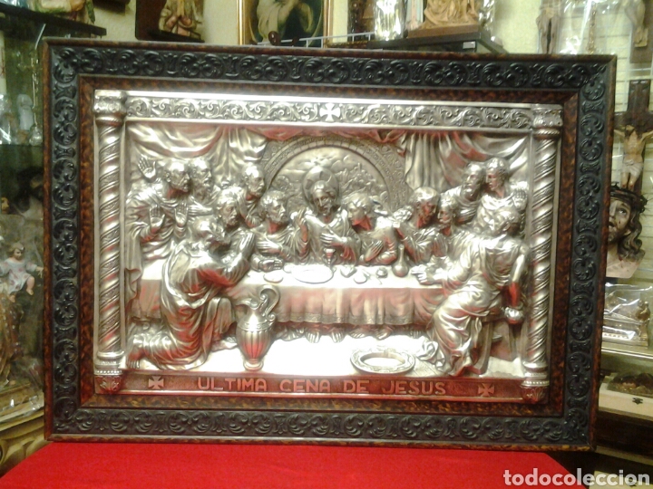 Antig&uuml;edades: Cuadro antiguo en relieve de la Santa Cena - Foto 1