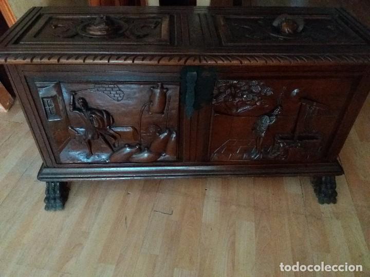 Antig&uuml;edades: ARC&Oacute;N MADERA TALLADA QUIJOTE - Foto 1