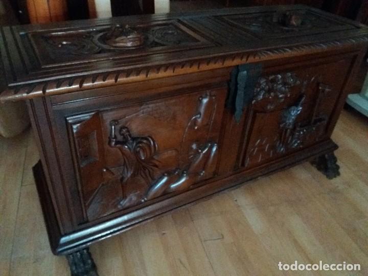 Antig&uuml;edades: ARC&Oacute;N MADERA TALLADA QUIJOTE - Foto 2