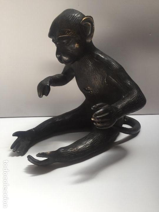 Antig&uuml;edades: MONO EN BRONCE  PATINADO 1950 , - Foto 1