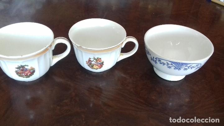 Antig&uuml;edades: LOTE DE DOS ANTIGUAS TAZAS Y UN TAZON .
