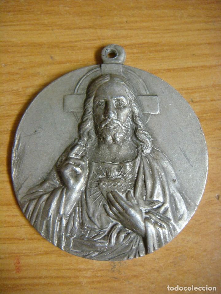 Antig&uuml;edades: MEDALLA DEL CORAZON DE JESUS EN VOS CONFIO - Foto 1