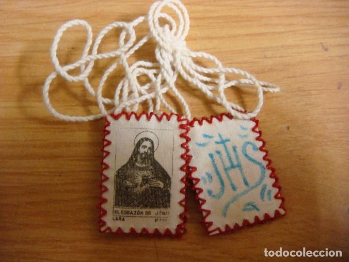 Antig&uuml;edades: ESCAPULARIO DE EL SAGRADO CORAZON DE JESUS ANTIGUO - Foto 1
