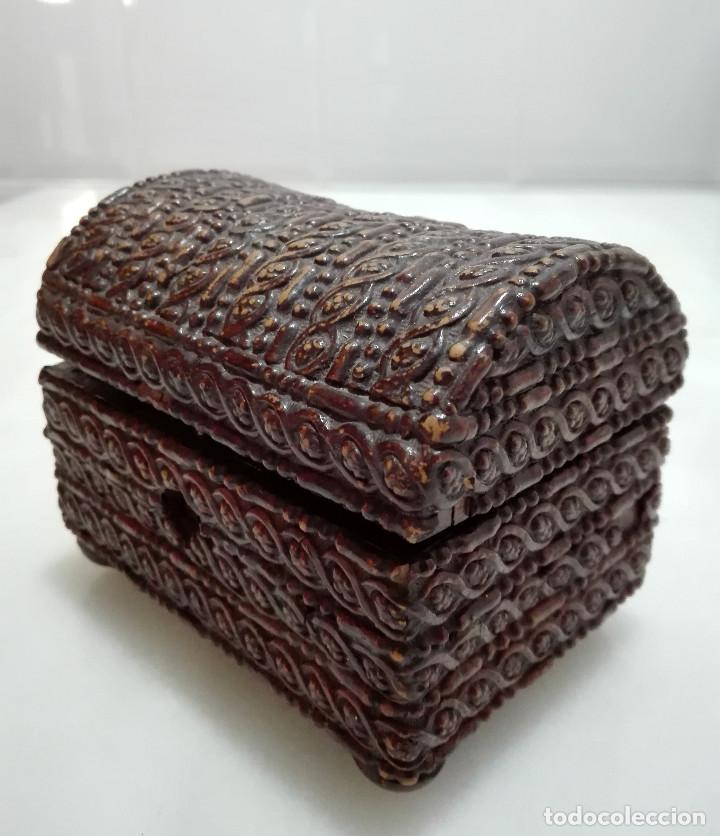 Antig&uuml;edades: ANTIGUO COFRE-CAJA MADERA - Foto 4