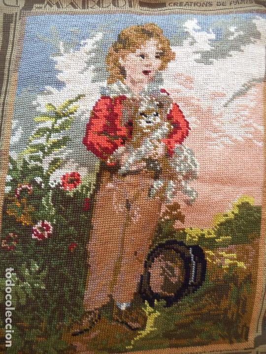 Antiquit&eacute;s: CUADRO PUNTO DE CRUZ PARA ENMARCAR 50X38 CM
