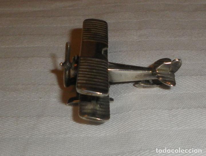 Antig&uuml;edades: avion hidroplano scwitch de plata con contraste - Foto 2