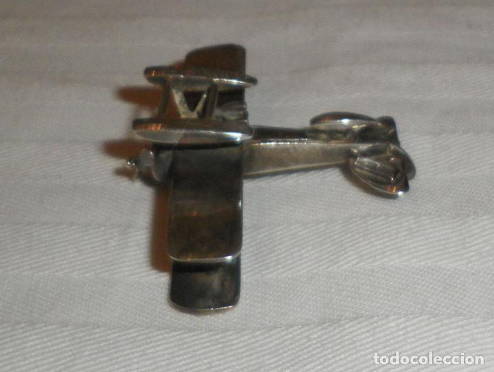 Antig&uuml;edades: avion hidroplano scwitch de plata con contraste - Foto 3