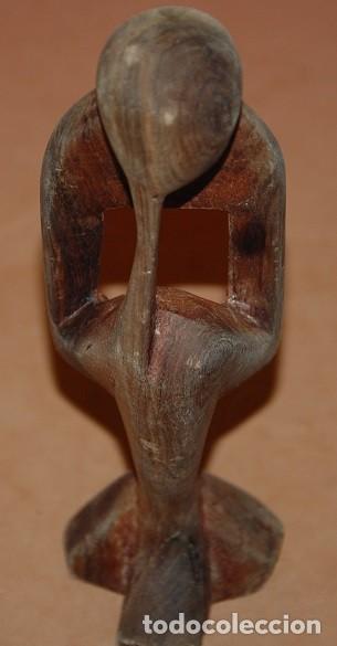 Antiques: TALLA EN MADERA EL PENSADOR DE RODIN/02