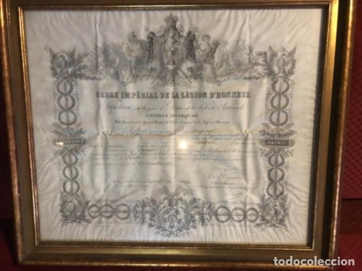 Antiquit&eacute;s: T&Iacute;TULO CONDECORATIVO LEGI&Oacute;N DE HONOR SIGLO XIX FIRMADO NAPOELON