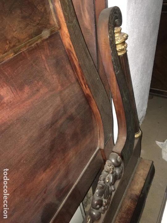 Antigüedades: Importante cama Isabelina en madera de caoba, matrimonio - Foto 19 - 36116008