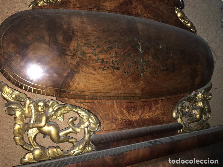Antigüedades: Importante cama Isabelina en madera de caoba, matrimonio - Foto 20 - 36116008