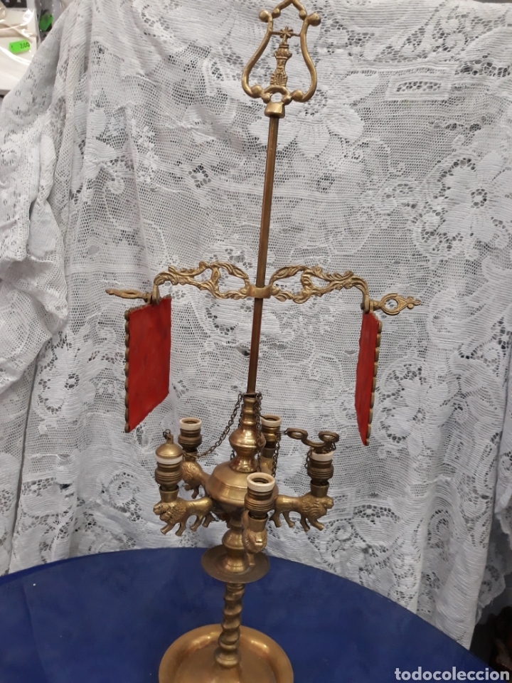 Antig&uuml;edades: Antiguo velon de cinco l&aacute;mparas - Foto 1
