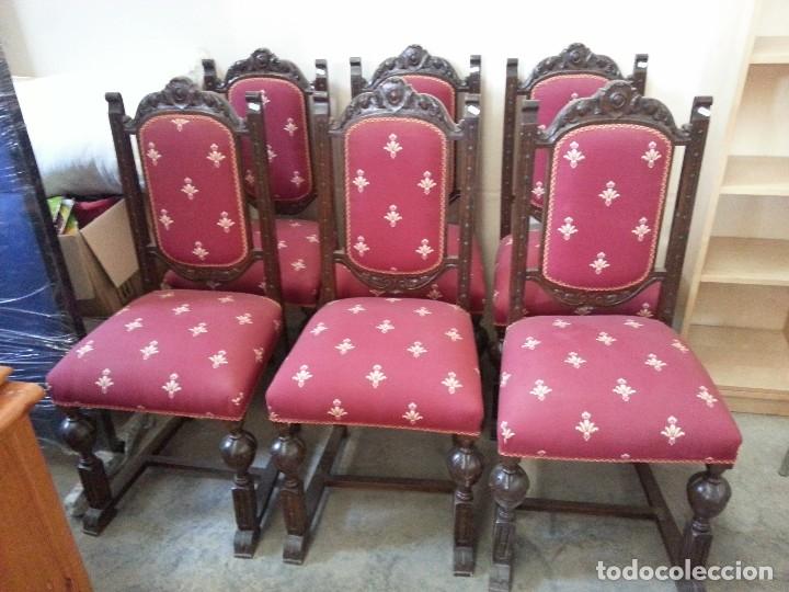 Antig&uuml;edades: Sillas bolillo tapizadas - Foto 1