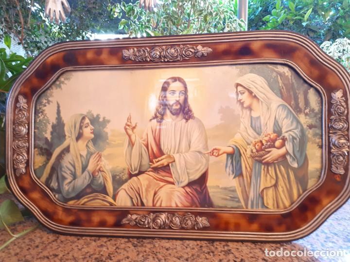 Antig&uuml;edades: antiguo marco con lamina religiosa - Foto 1