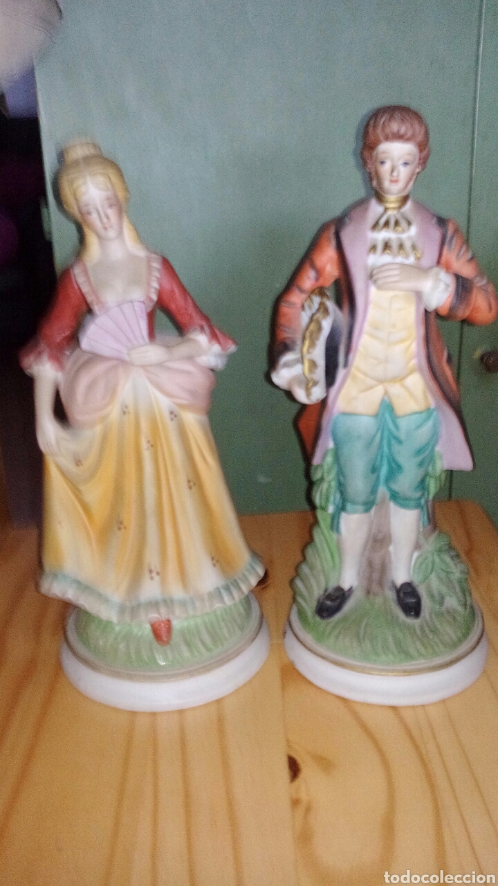 Antig&uuml;edades: Pareja de porcelana biscuit - Foto 5