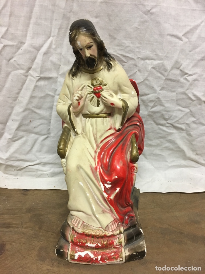 Antig&uuml;edades: Coraz&oacute;n de Jes&uacute;s en yeso - Foto 1