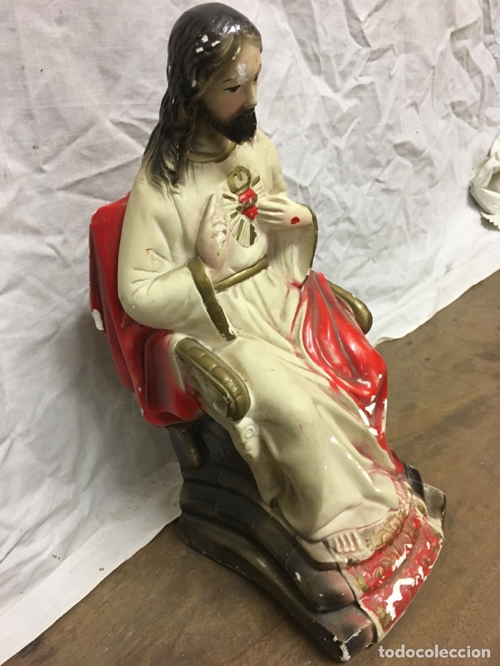 Antig&uuml;edades: Coraz&oacute;n de Jes&uacute;s en yeso - Foto 2