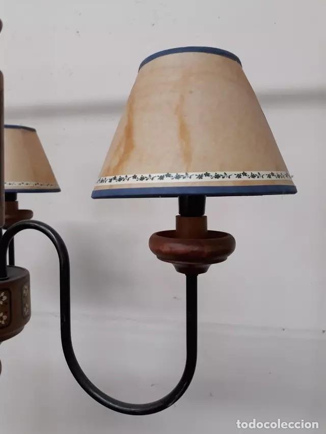 Antig&uuml;edades: LAMPARA DE TECHO DE MADERA - Foto 3
