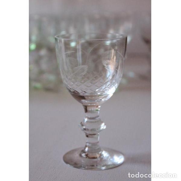 Antig&uuml;edades: Juego de copas de cristal tallado