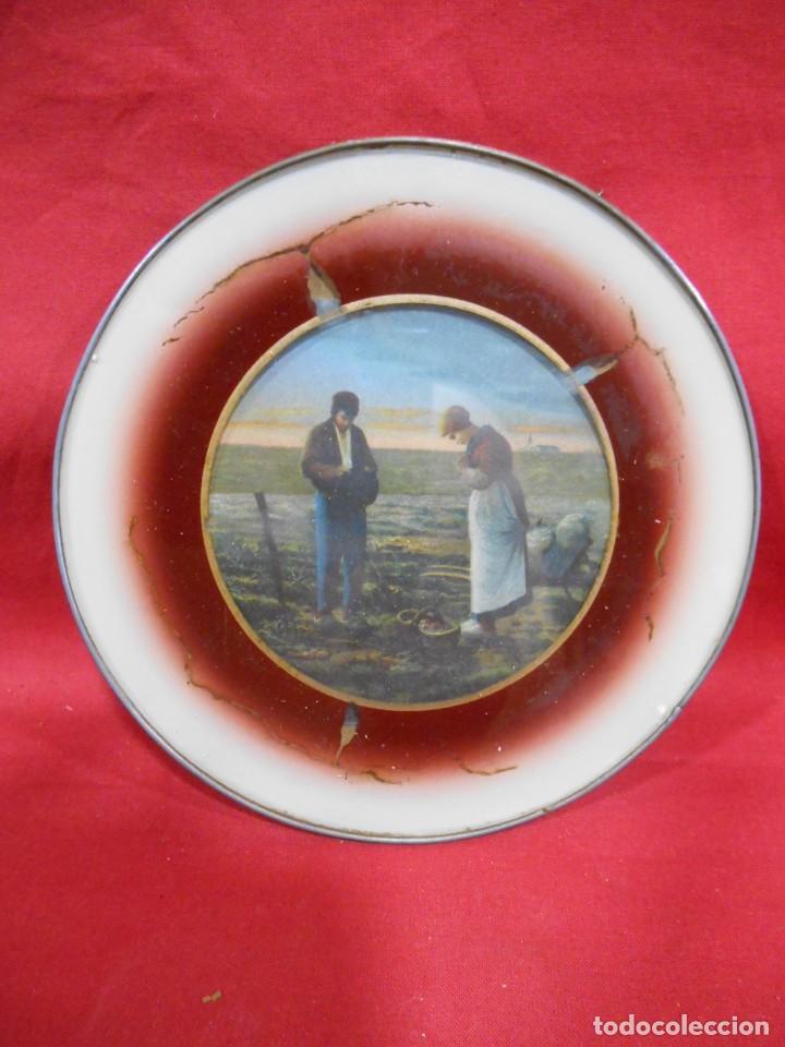 Antig&uuml;edades: ANTIGUA LAMINA ENMARCADA SOBRE CRISTAL - A&Ntilde;OS 20 -