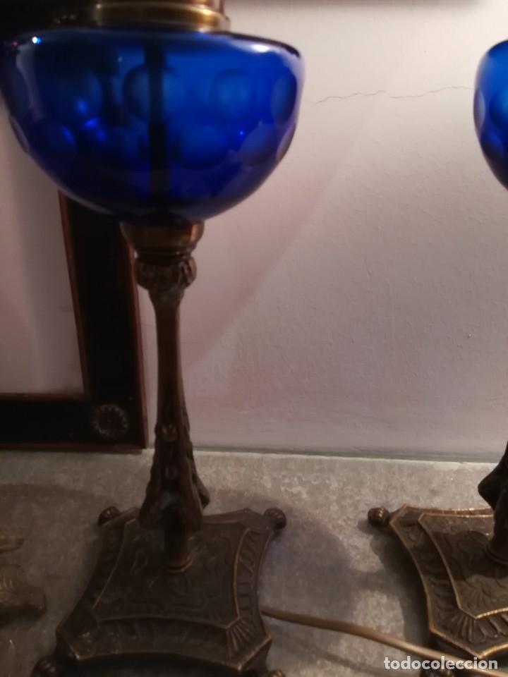 Antig&uuml;edades: Pareja de l&aacute;mparas de mesilla - Foto 6