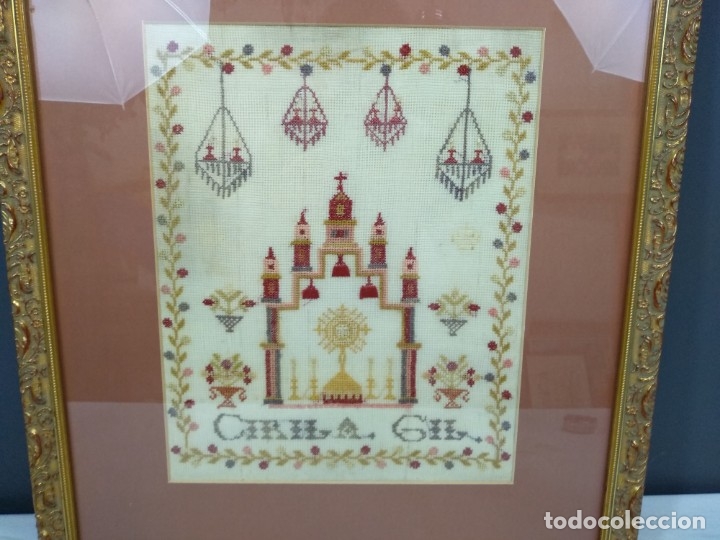 Antig&uuml;edades: Cuadro en punto de cruz. - Foto 2