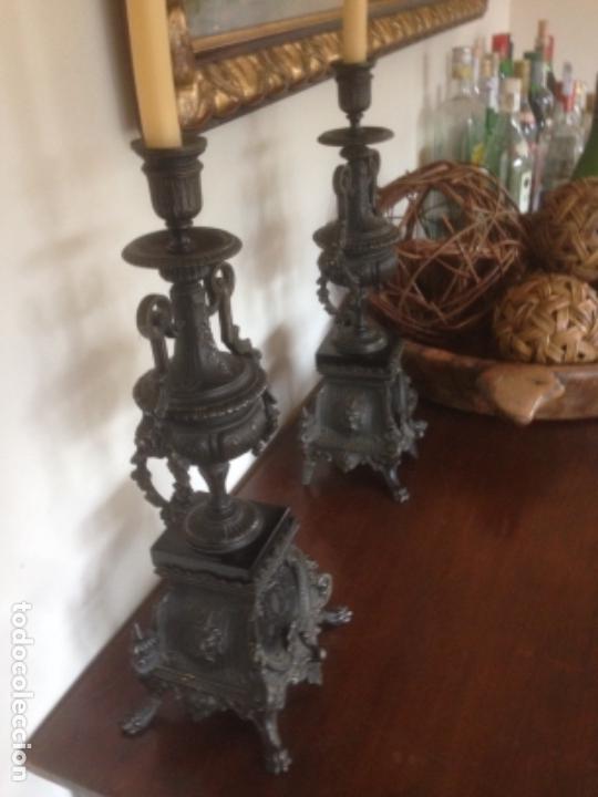 Antig&uuml;edades: Candelabros del siglo XIX, 40 cms - Foto 2