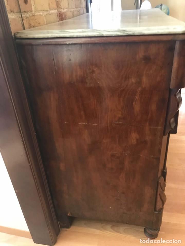Antig&uuml;edades: C&Oacute;MODA CATALANA DE CAOBA CON MARMOL. - Foto 4