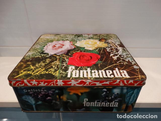 Antig&uuml;edades: Caja de galletas Fontaneda - Foto 2
