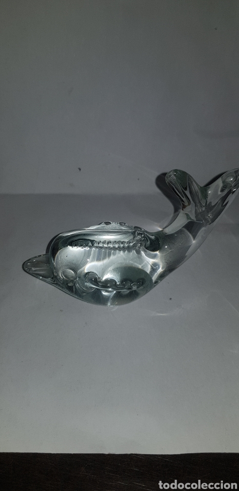 Antig&uuml;edades: Delf&iacute;n en cristal creo murano - Foto 1