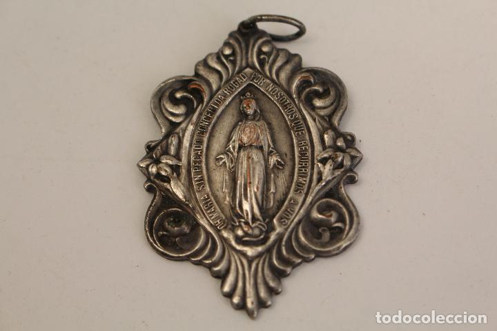 Antig&uuml;edades: MEDALLA INMACULADA CONCEPCION EN COBRE PLATEADO - Foto 2